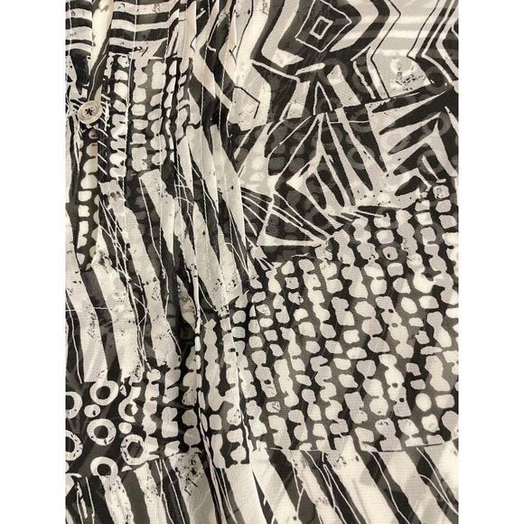 Profile by Gottex Black Gray Long sleeve Swimsuit Cover Up Medium - Picture 5 of 6